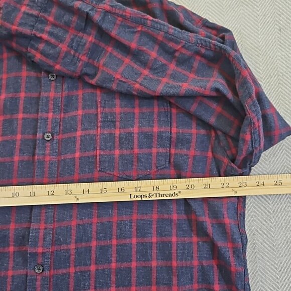 Thread & Cloth Flannel Shirt Women's XXL Navy & Red Long Sleeve Button Down EUC - Picture 8 of 13